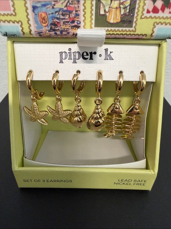 Piper K Jewelry - Piper K | Ocean Sea Inspired Hoop Earring Set